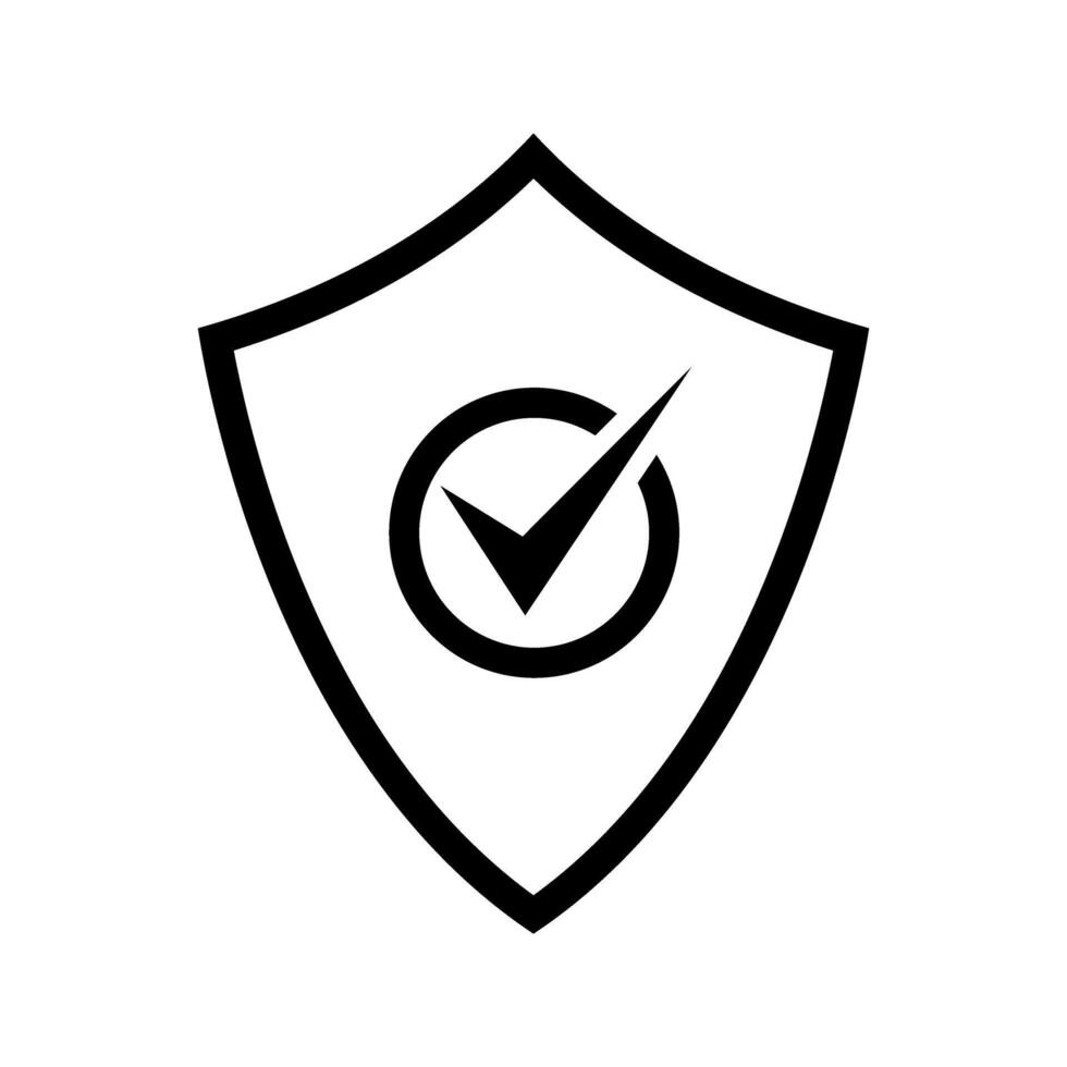 shield protection with checkmark icon vector
