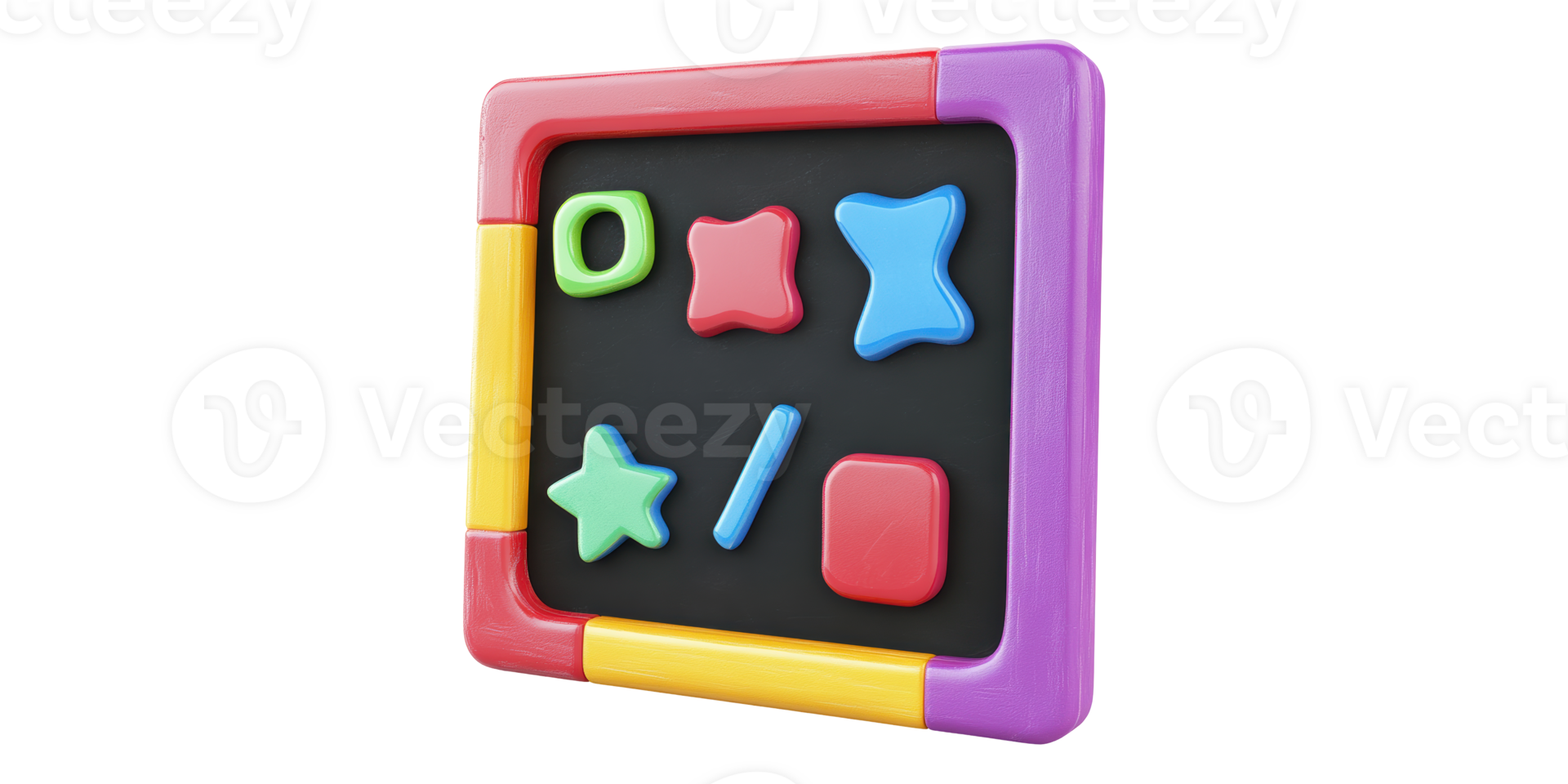 Colorful geometric puzzle for children isolated on transparent background png
