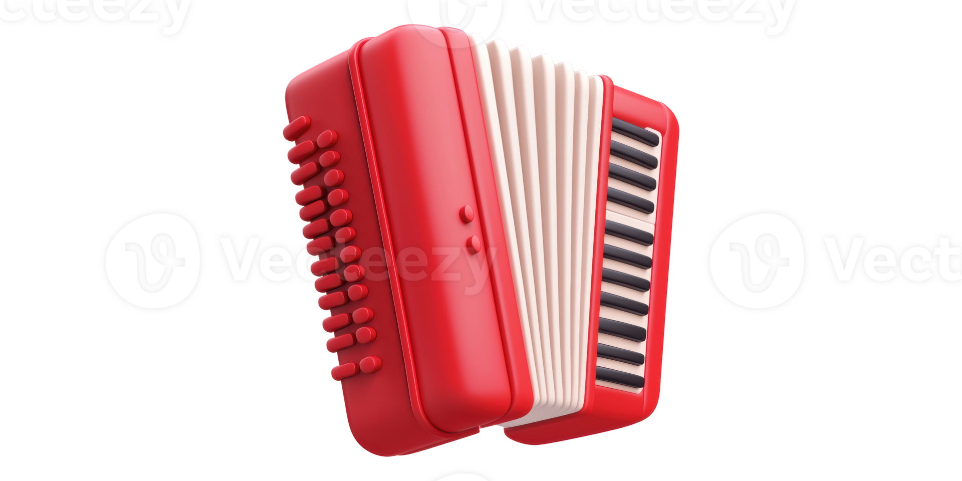 Red accordion isolated on transparent background png
