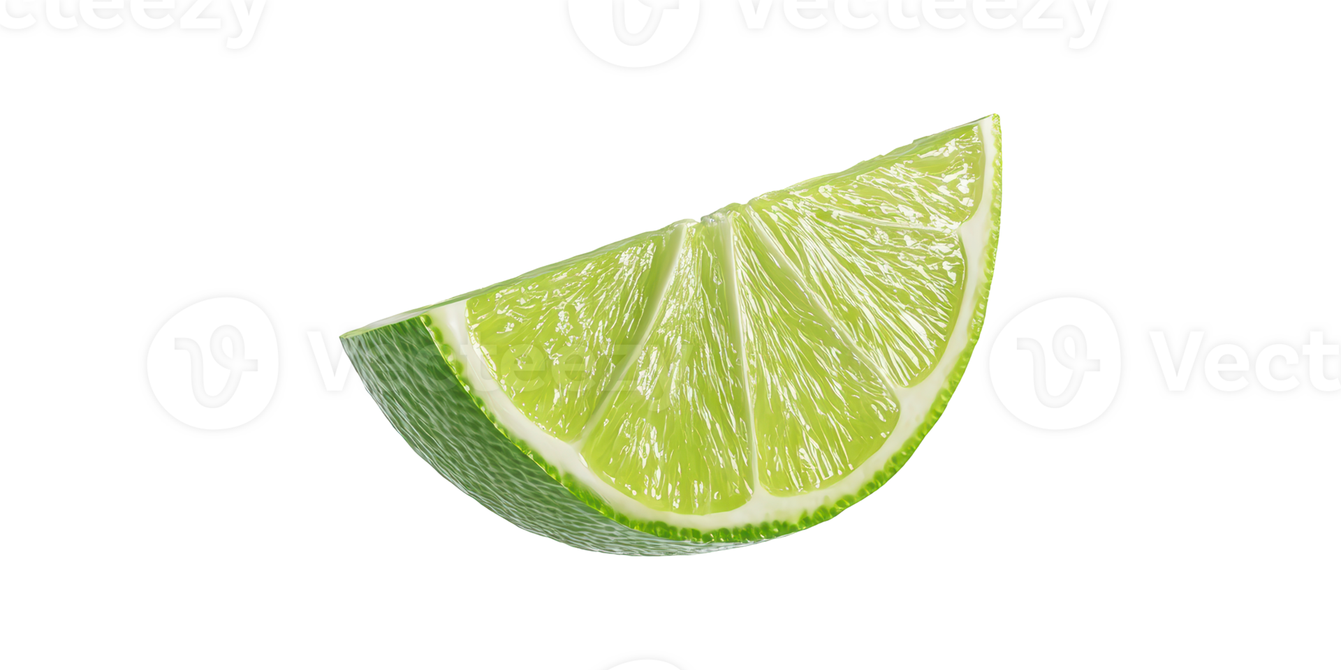 Lime slice with green rind isolated on transparent background png