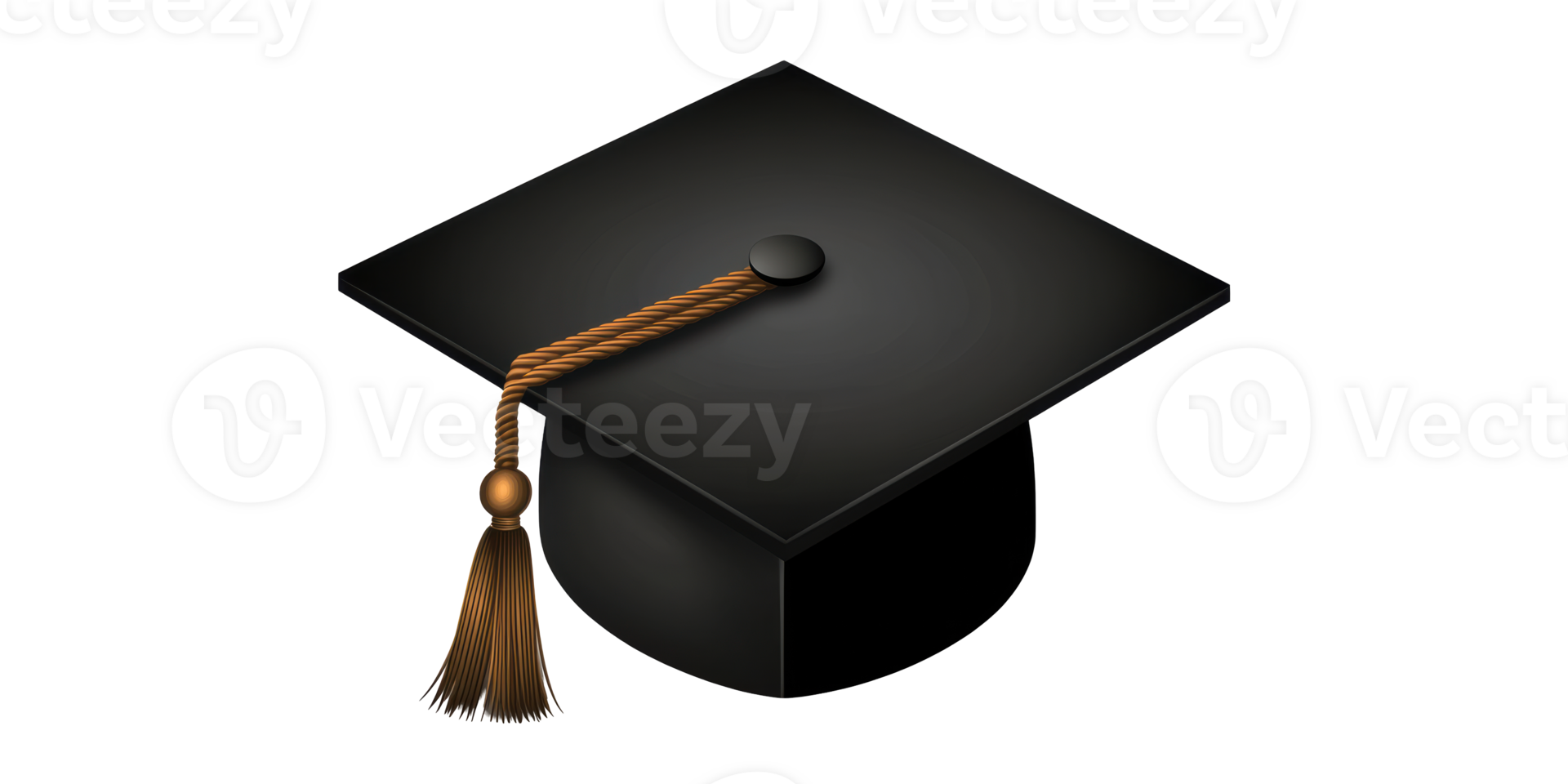 Black graduation cap with tassel isolated on transparent background png