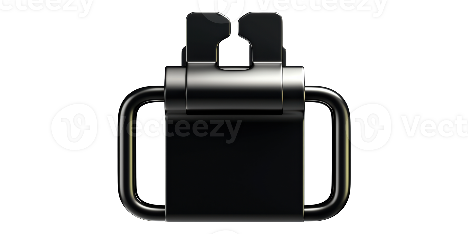Black paper clip fastener isolated on transparent background png