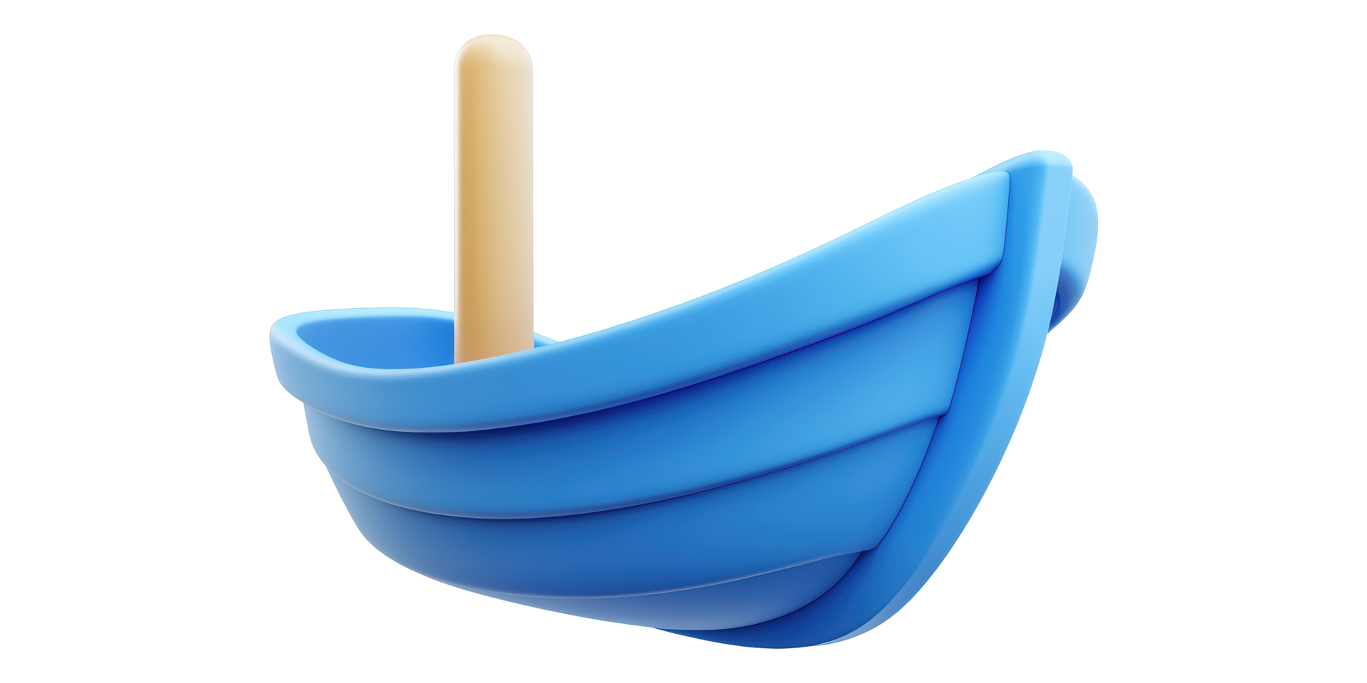 Blue toy boat with sail isolated on transparent background png
