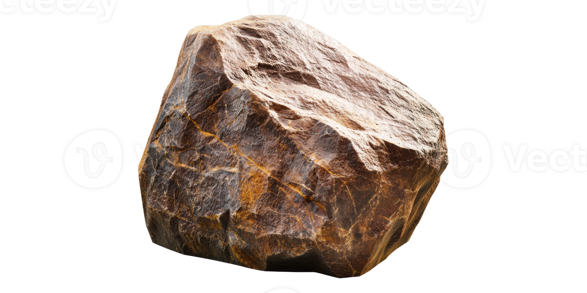 Large rough rock isolated on transparent background png