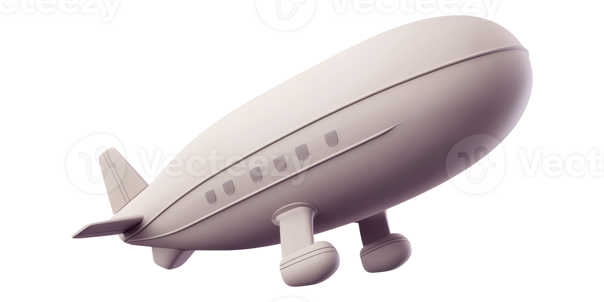 Cartoon airplane with rounded fuselage isolated on transparent background png