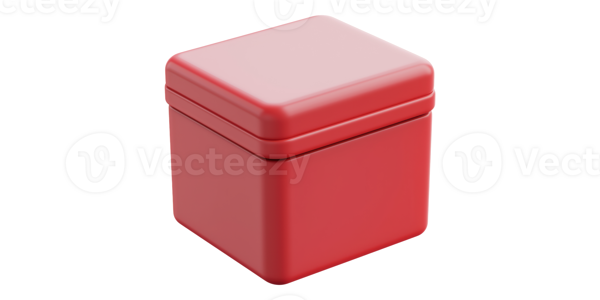 Red square container isolated on transparent background png