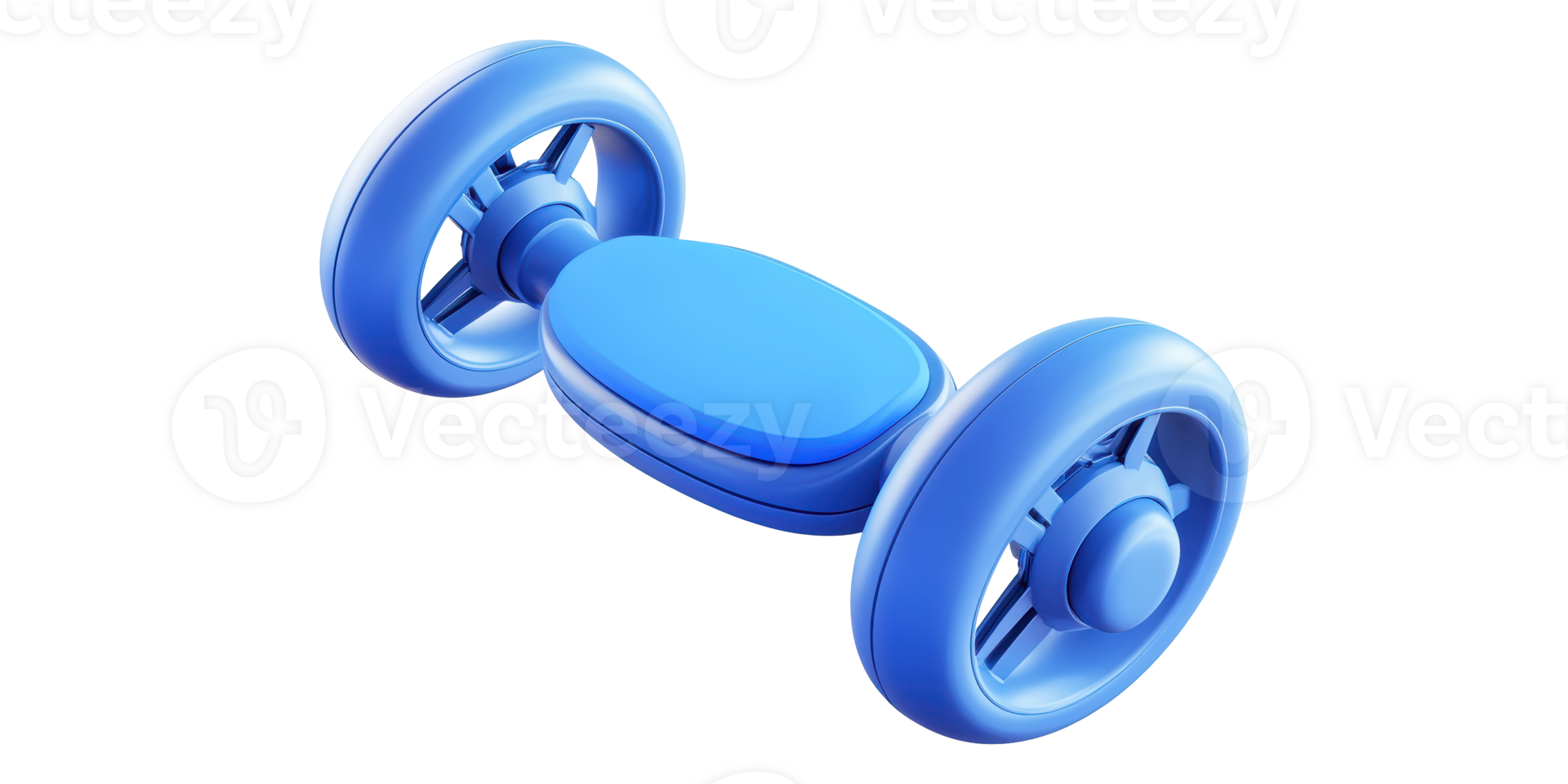 Blue two-wheeled hoverboard isolated on transparent background png
