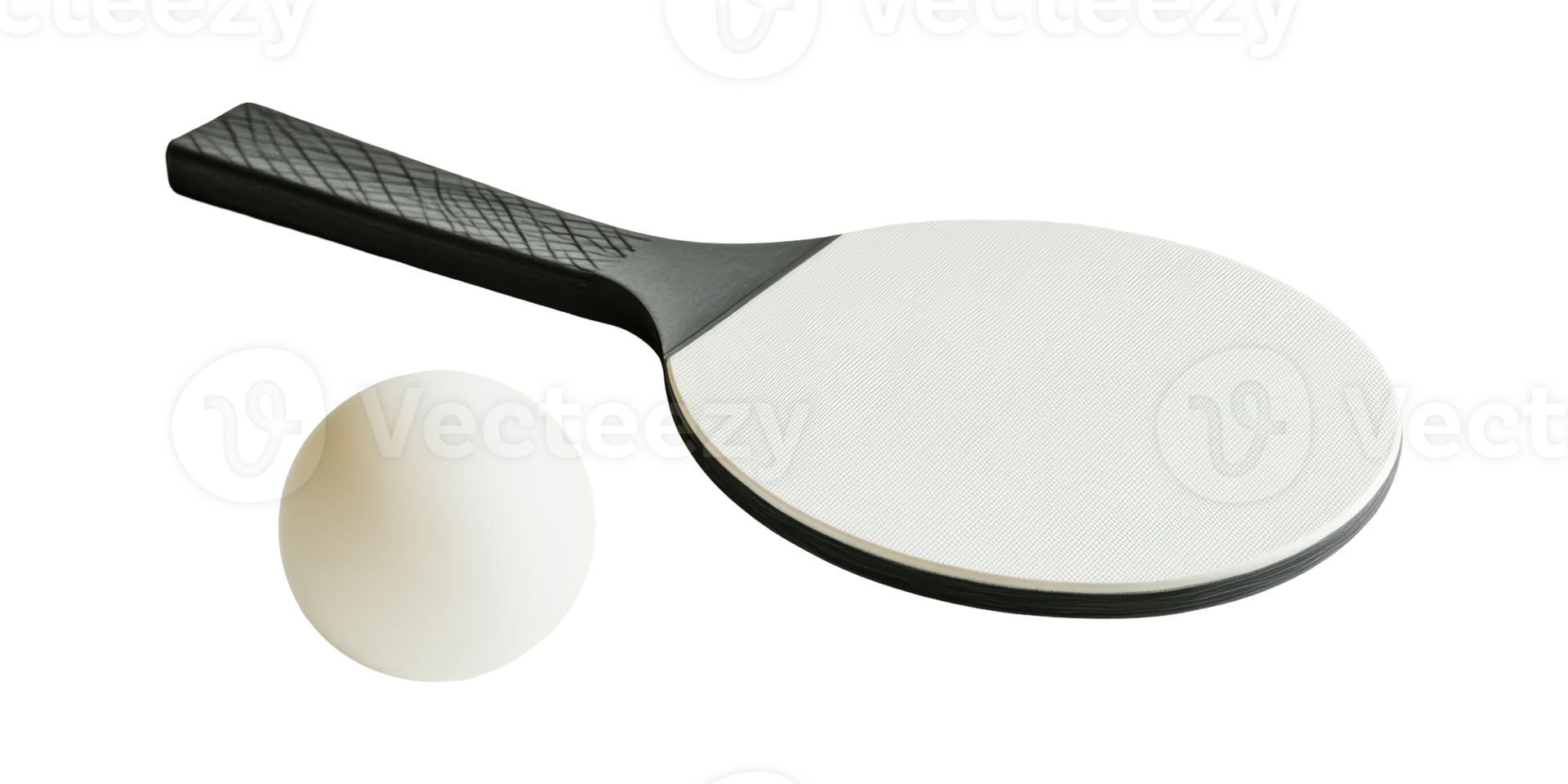 Table tennis racket and ball isolated on transparent background png