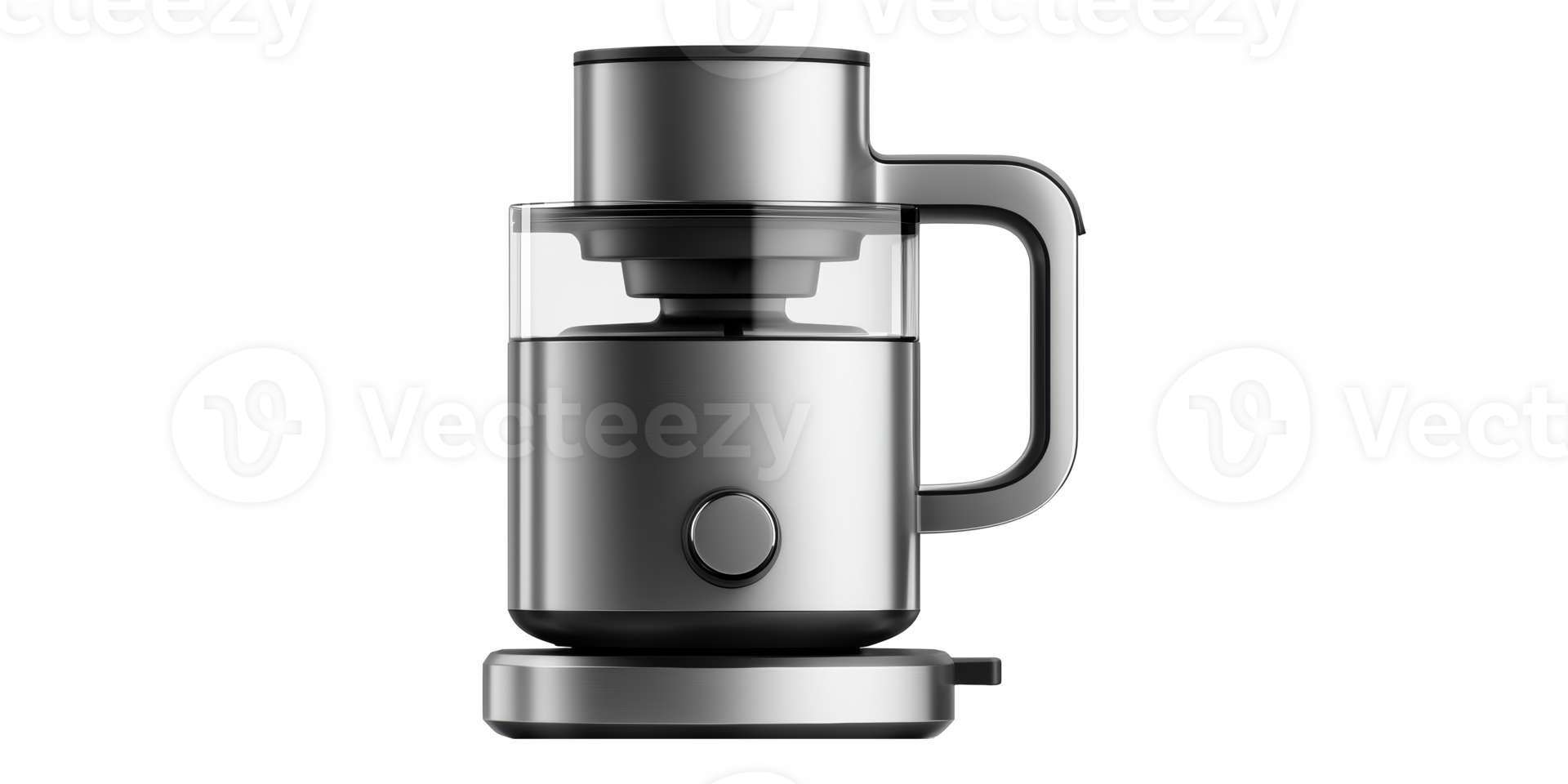Modern stainless steel coffee maker isolated on transparent background png