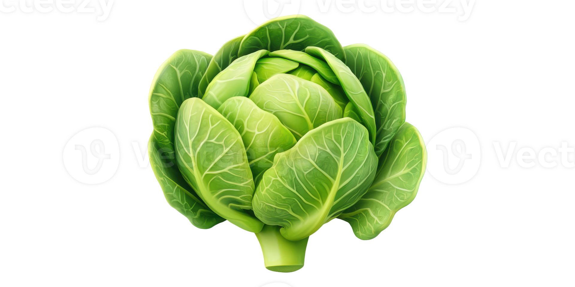 Fresh green cabbage isolated on transparent background png