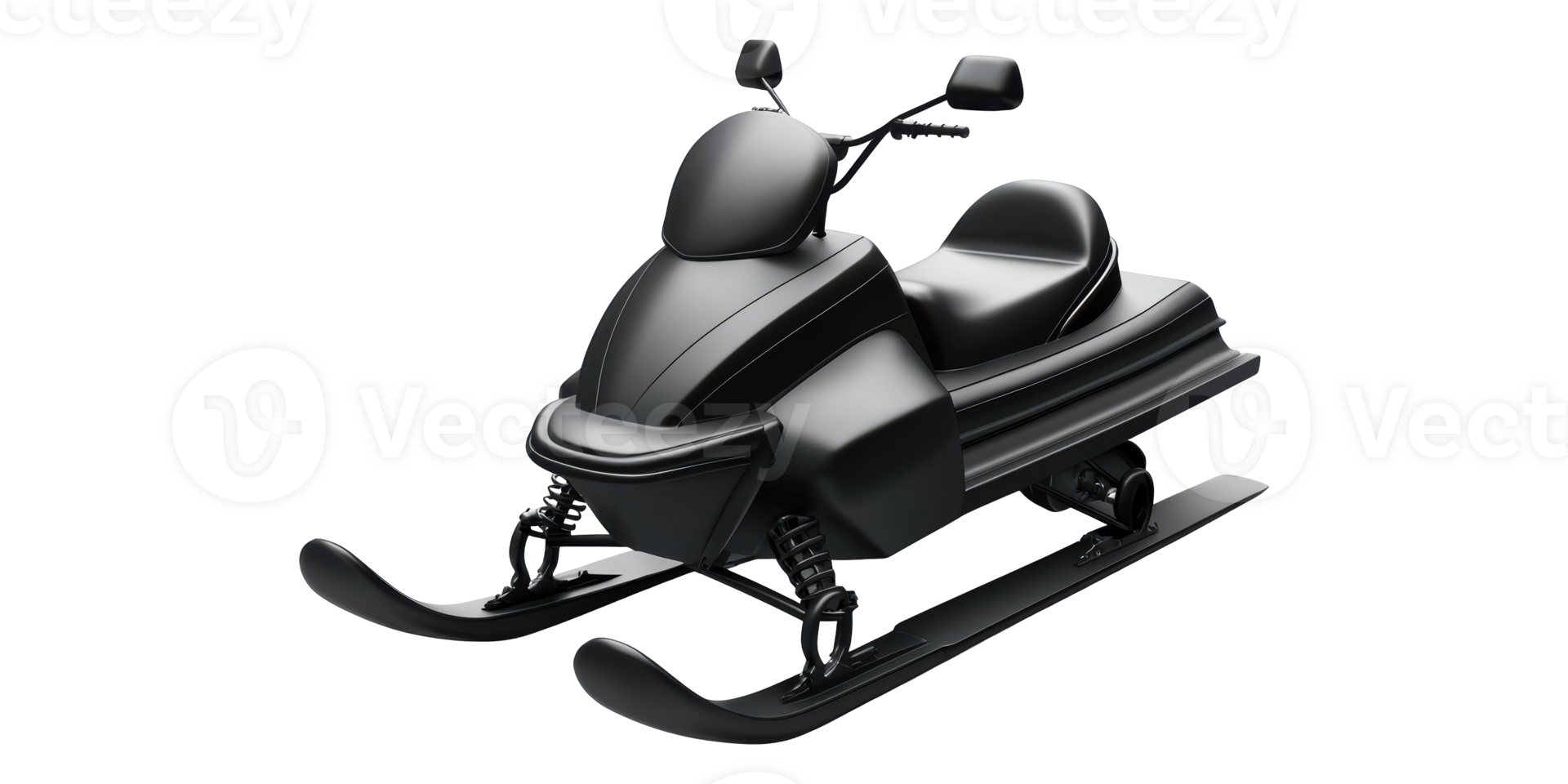 Black snowmobile isolated on transparent background png