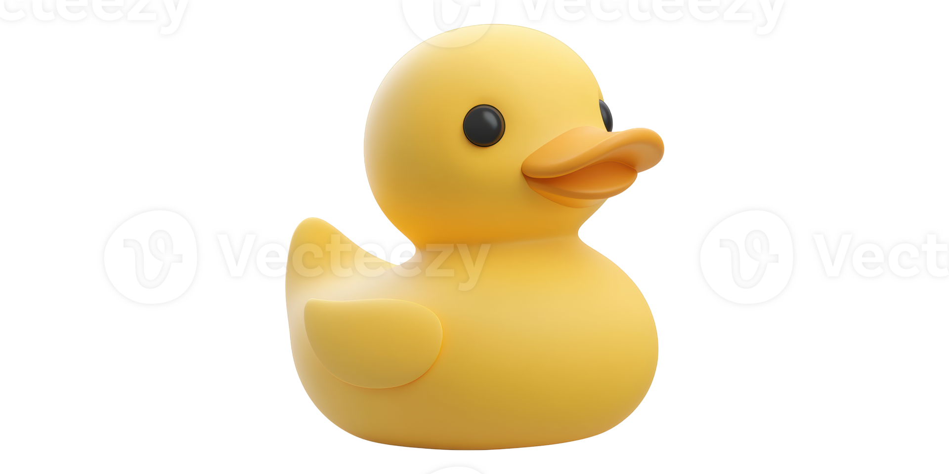 Yellow rubber duck toy isolated on transparent background png
