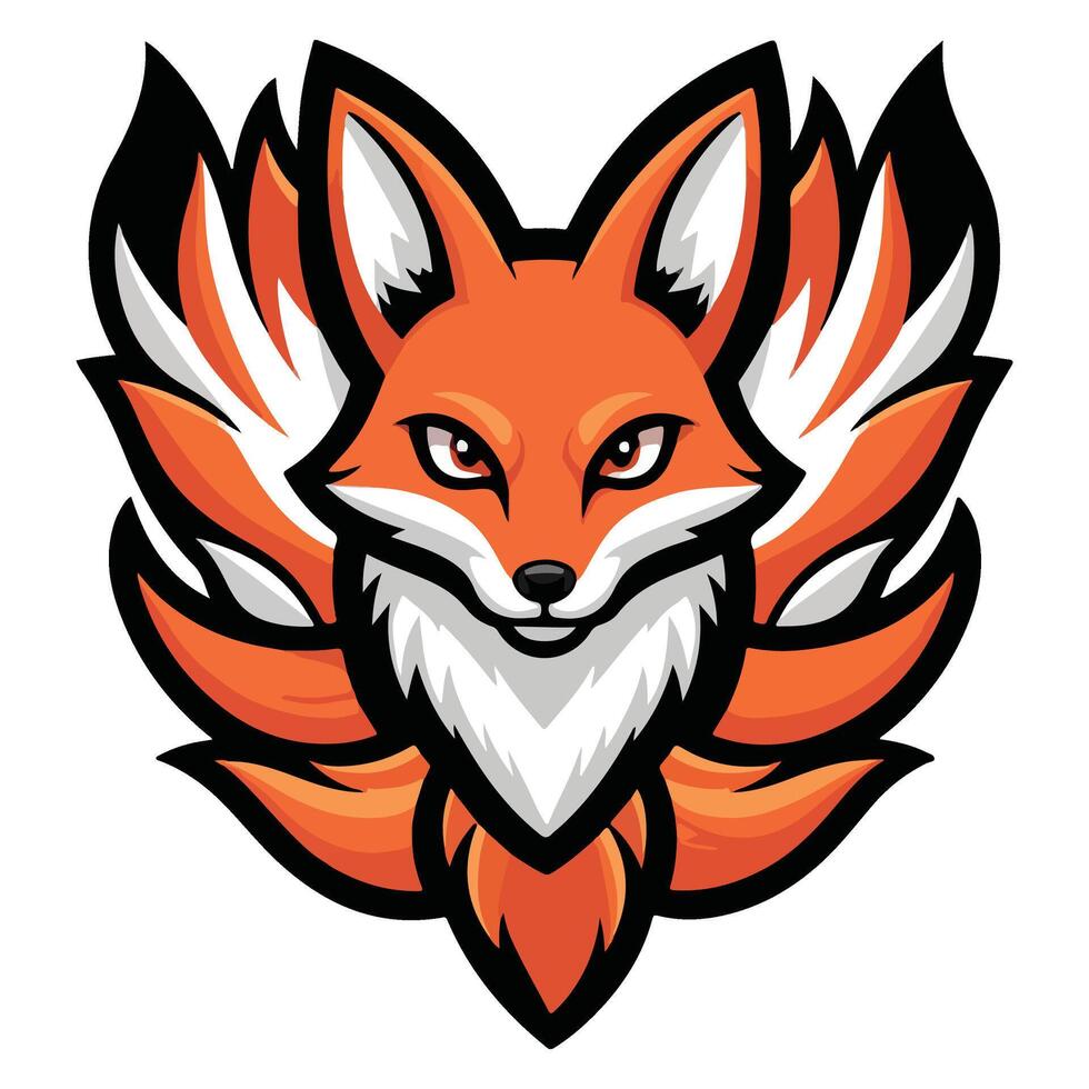 Majestic Fox Head with Sharp Gaze vector
