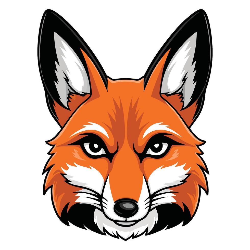 Sacred Fox Head with Mystical Details vector
