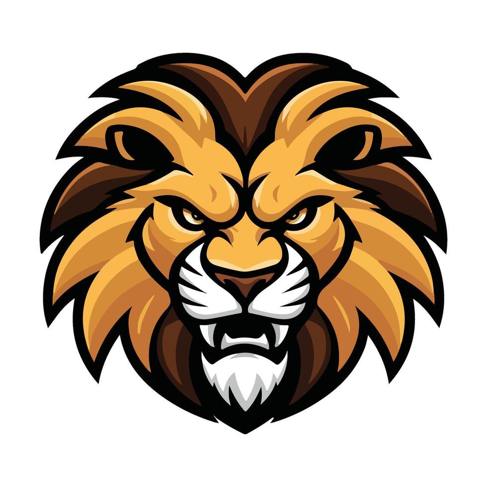 Minimalist Lion Head with a Strong Shape vector
