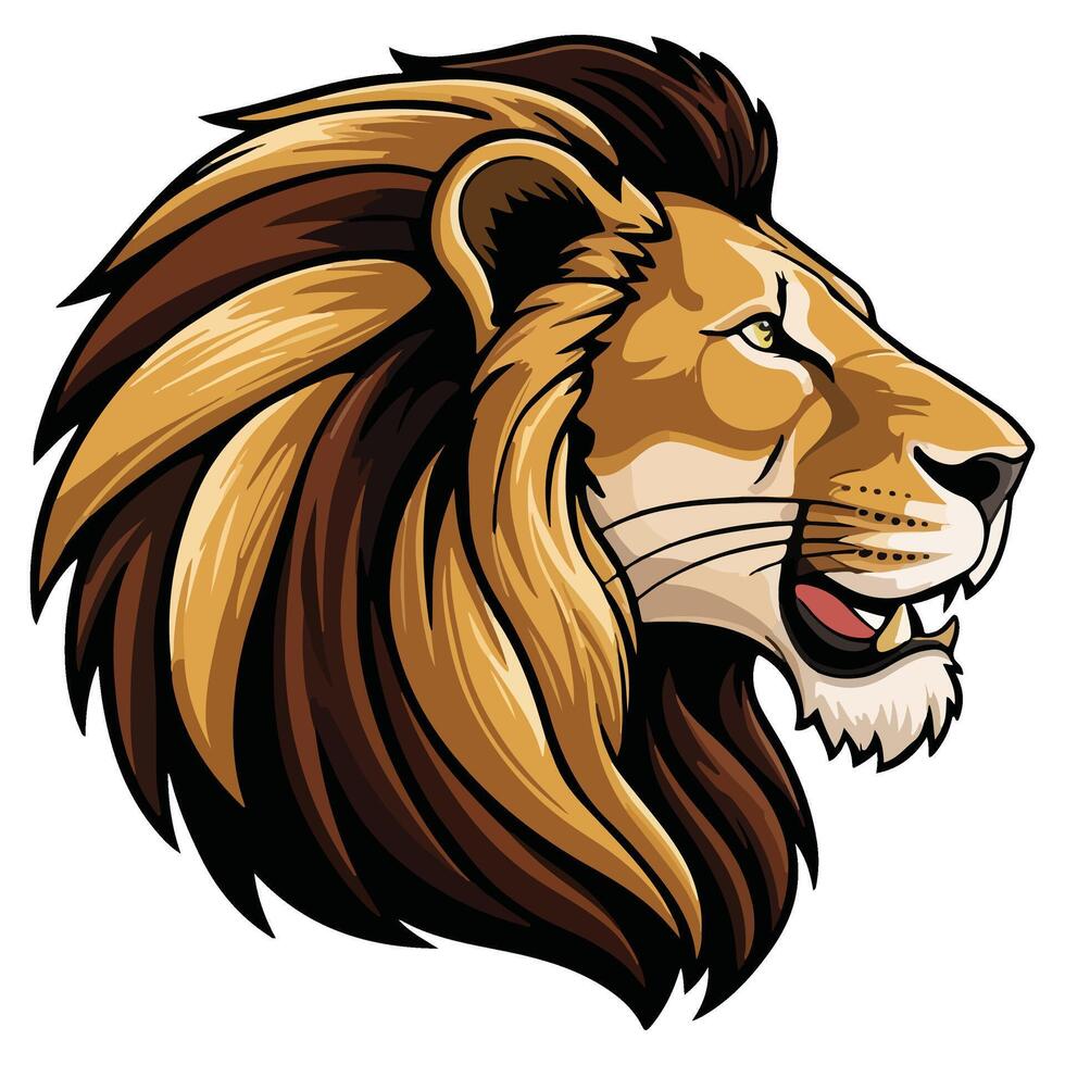 Savage Lion Head with a Menacing Look vector
