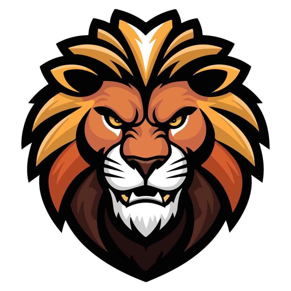 Modern Lion Face with a Clean Design vector