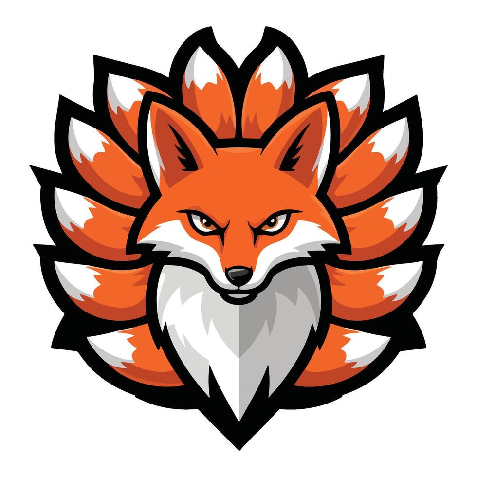 Elegant and Minimal Fox Head Concept vector