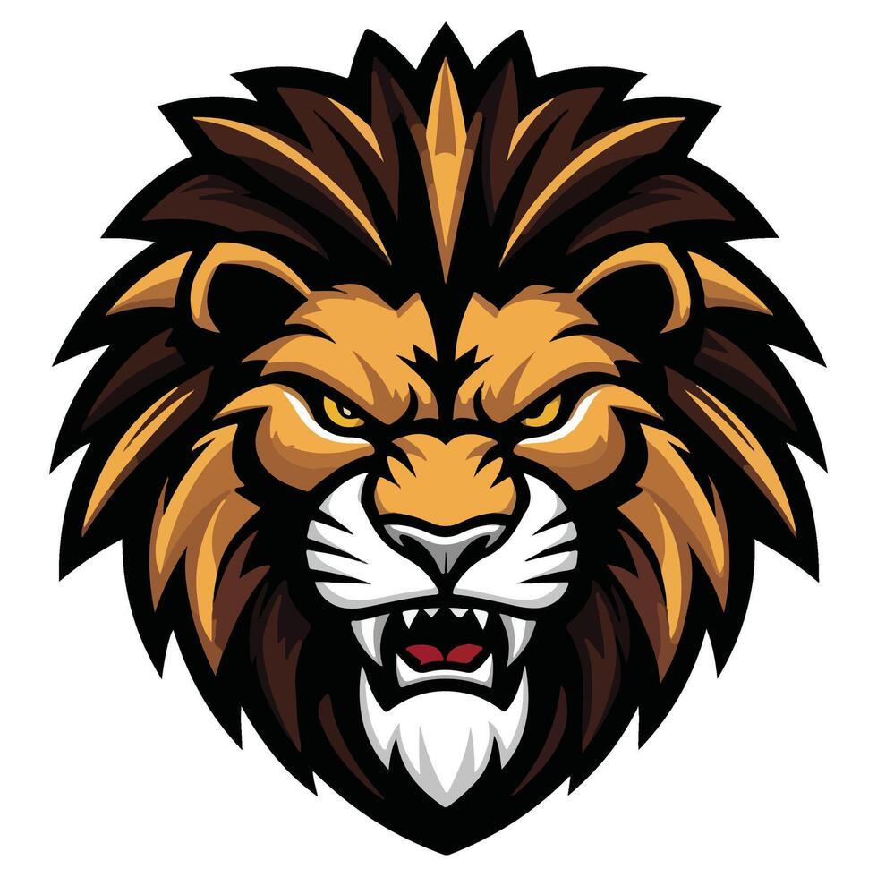 Silhouette Lion Head with a Bold Outline vector