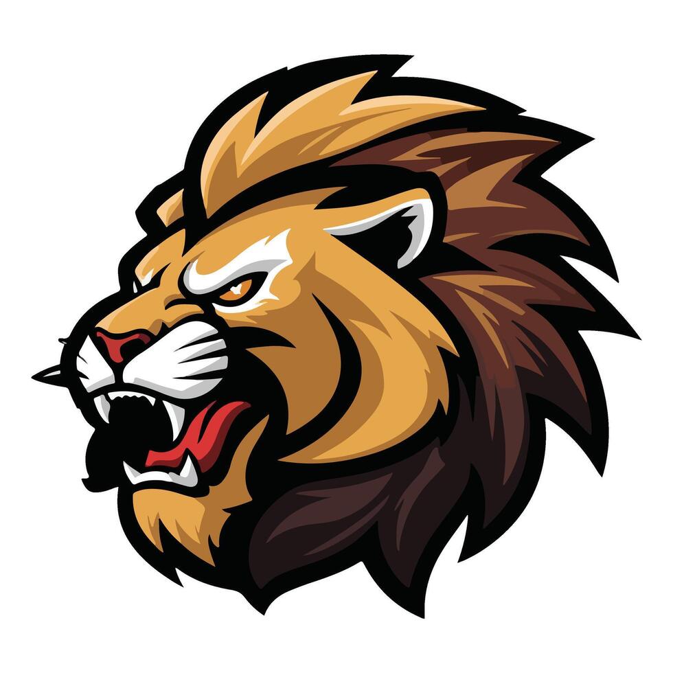 Elegant Lion Face with a Timeless Look vector