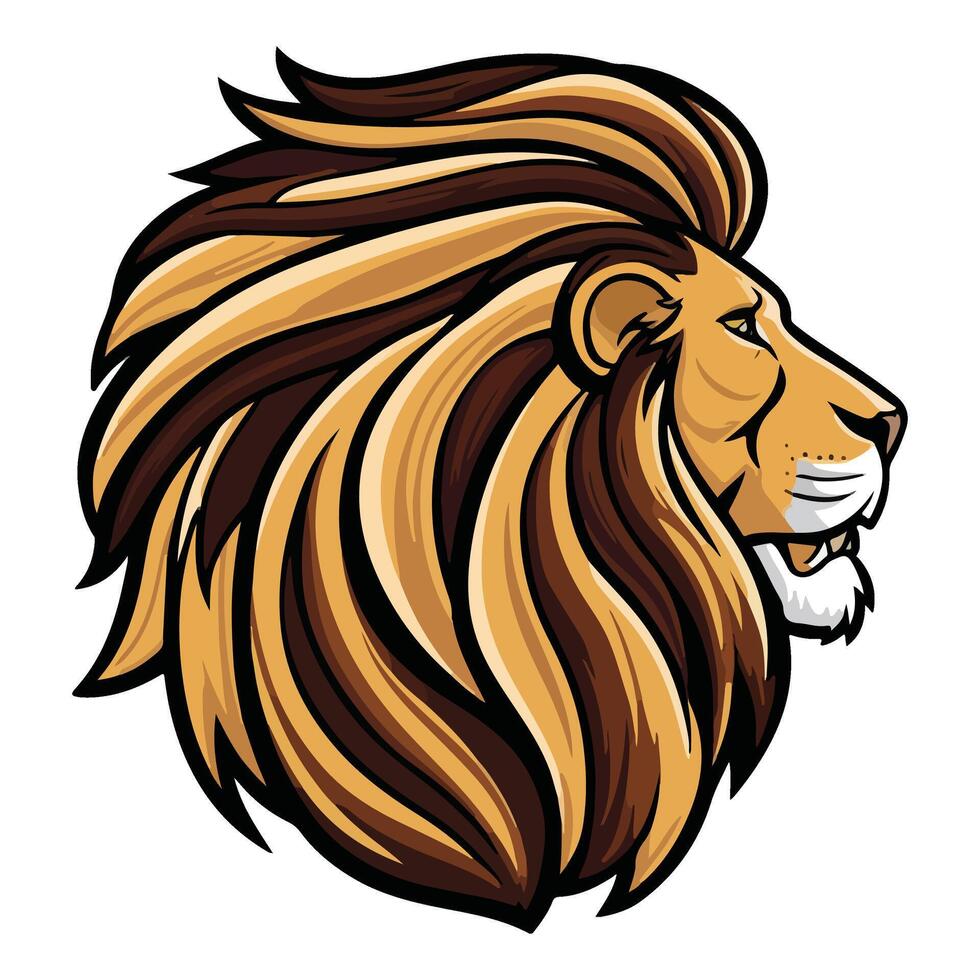 Mighty Lion Head with Royal Presence vector