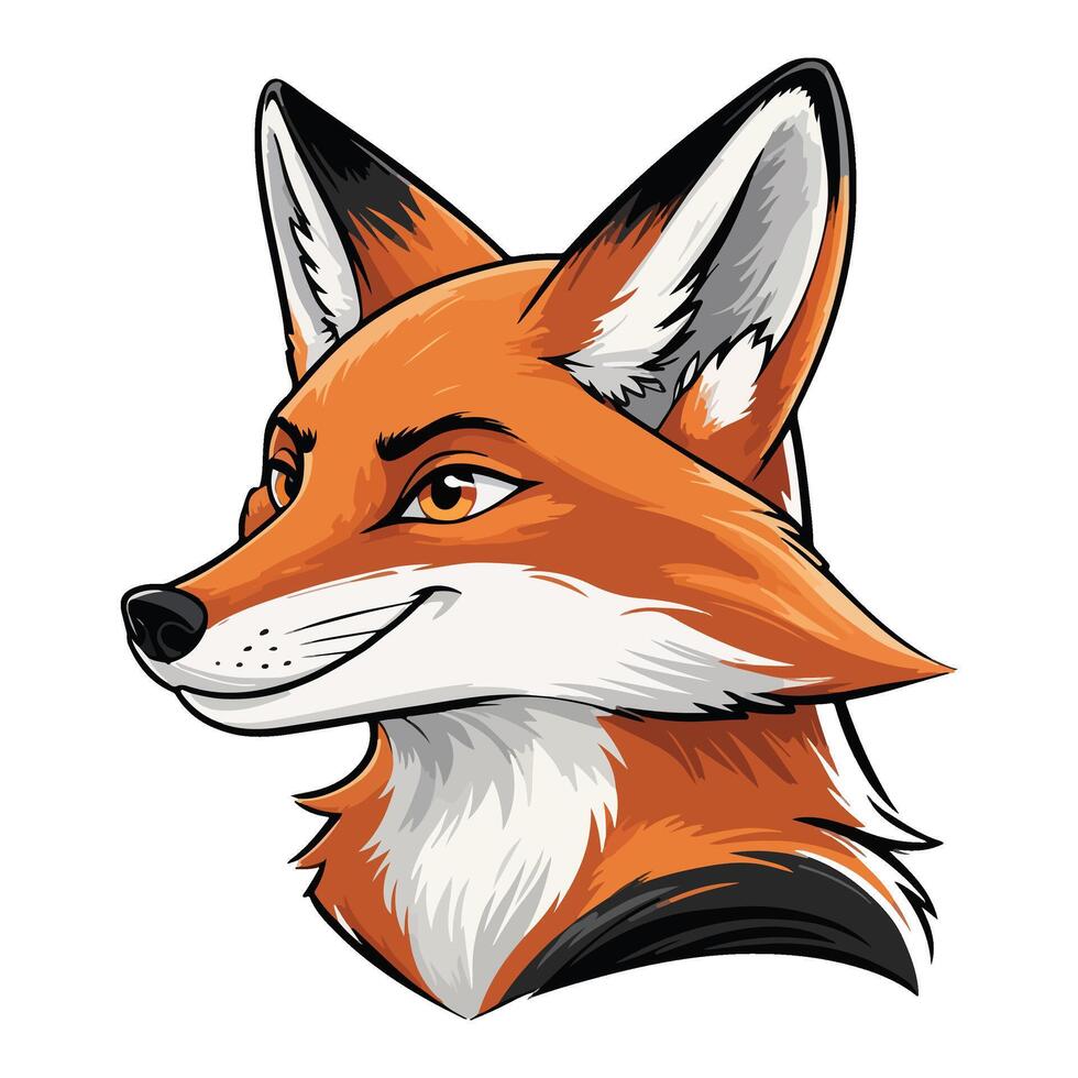Sleek Fox Head with Clean Lines vector
