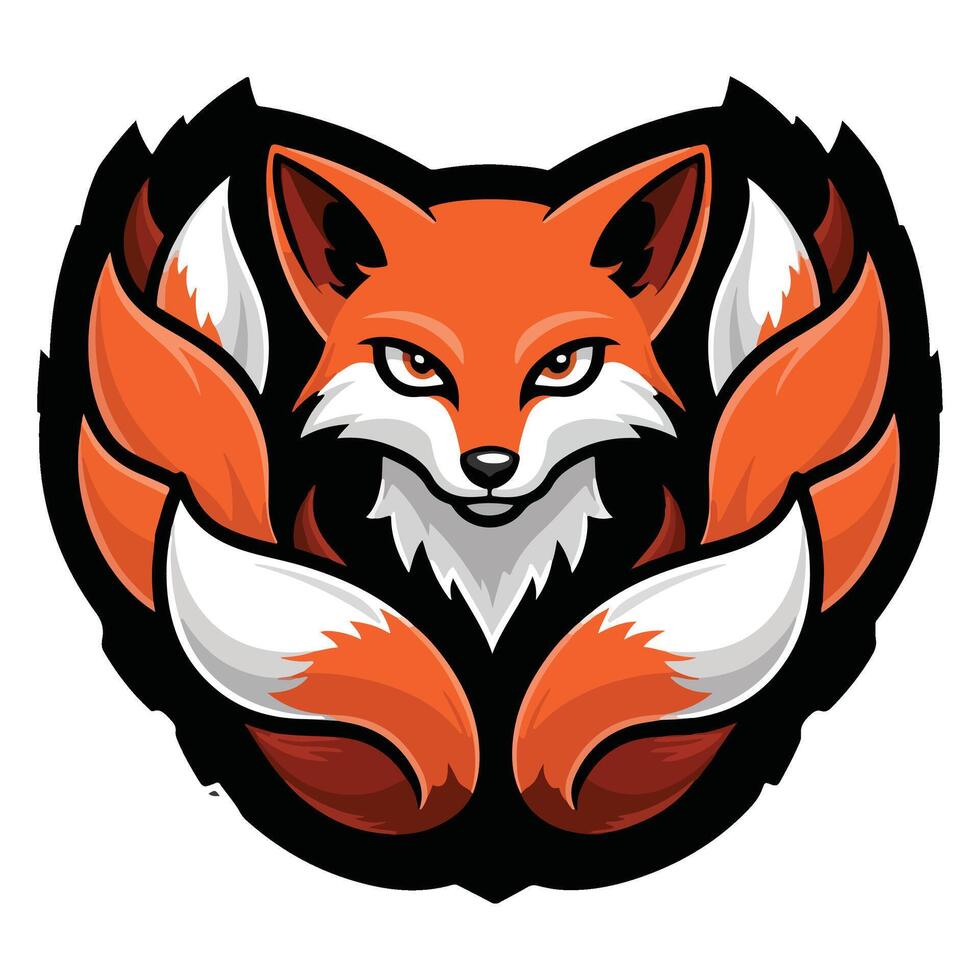 Tribal Fox Head with Unique Patterns vector