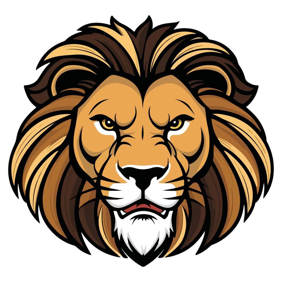 The King Lion with a Fearless Expression vector