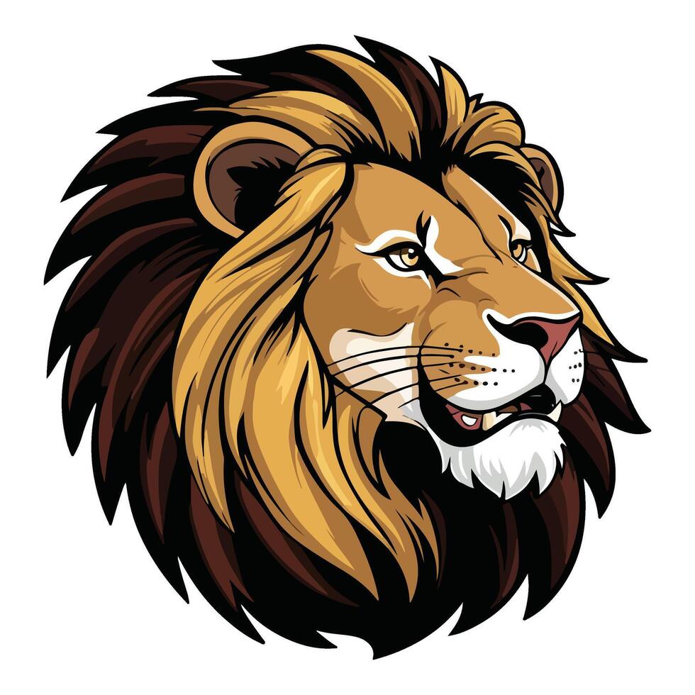 Wild Lion Head with a Fierce Stare vector