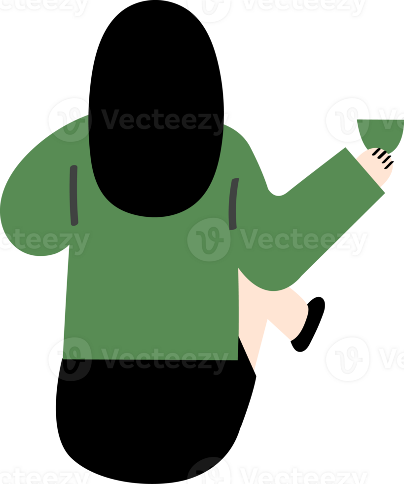 A woman hold a cup png