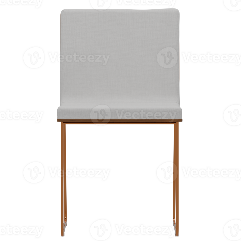 A modern chair with a wooden frame and white upholstered seat png