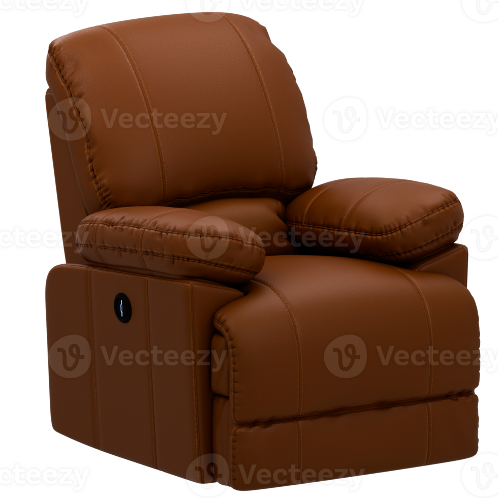 The recliner chair in brown leather png