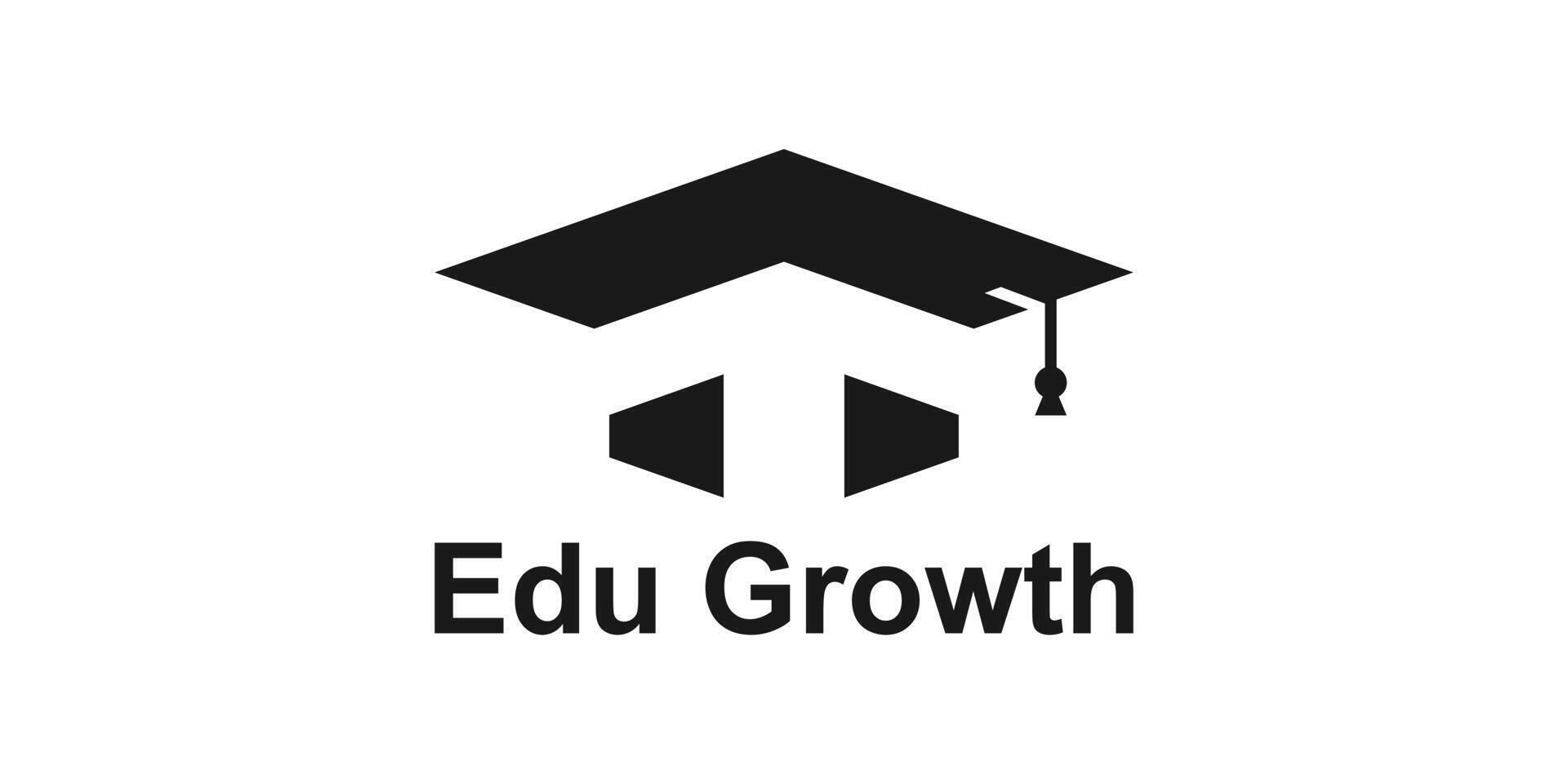 logo design combination of graduation cap and arrow direction, logo design for investment education, finance, growth, grow, symbol, icon, idea, creative. vector