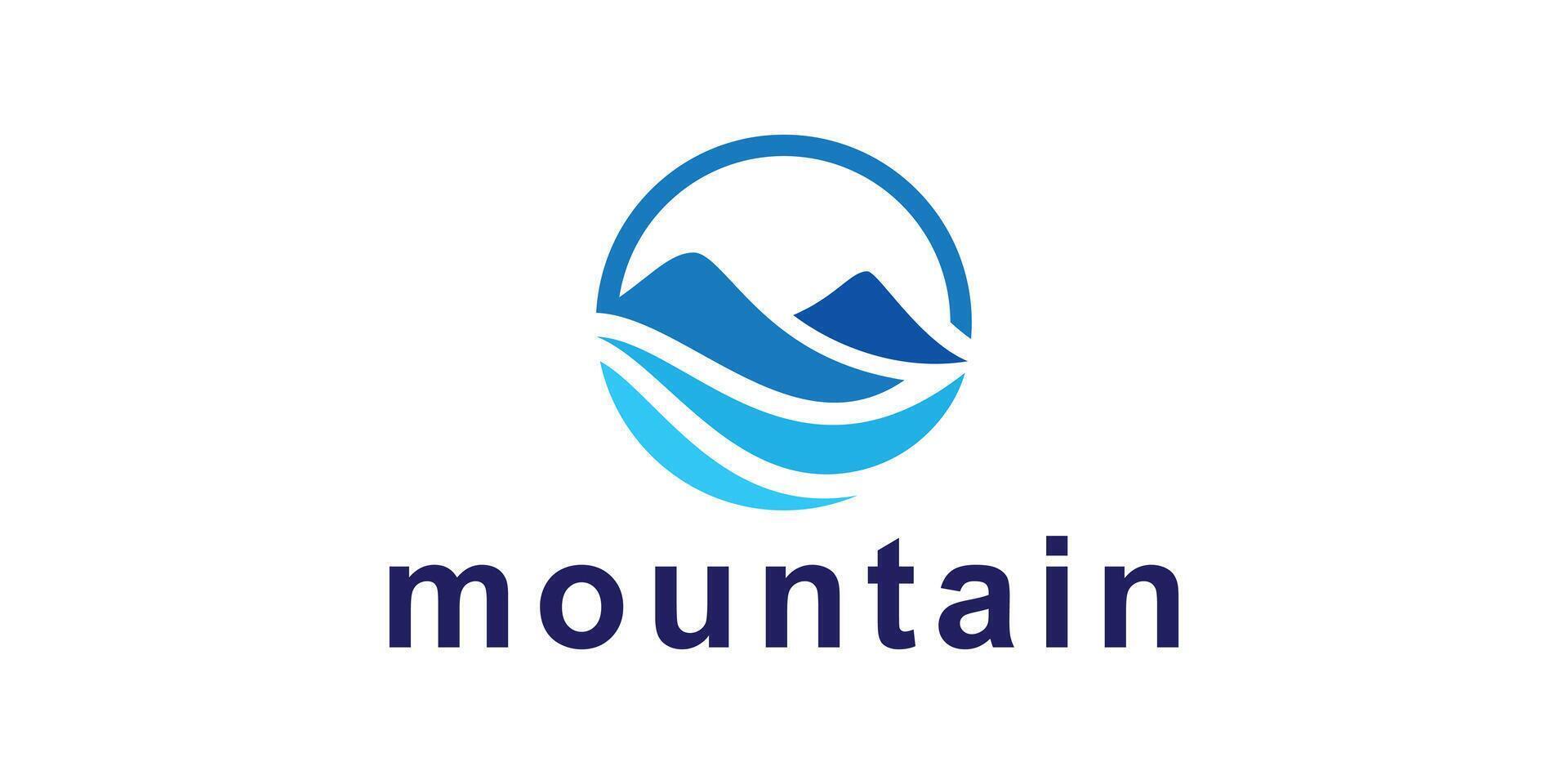 mountain and wave logo design, symbol for landscape, nature, icon, idea, creative. vector