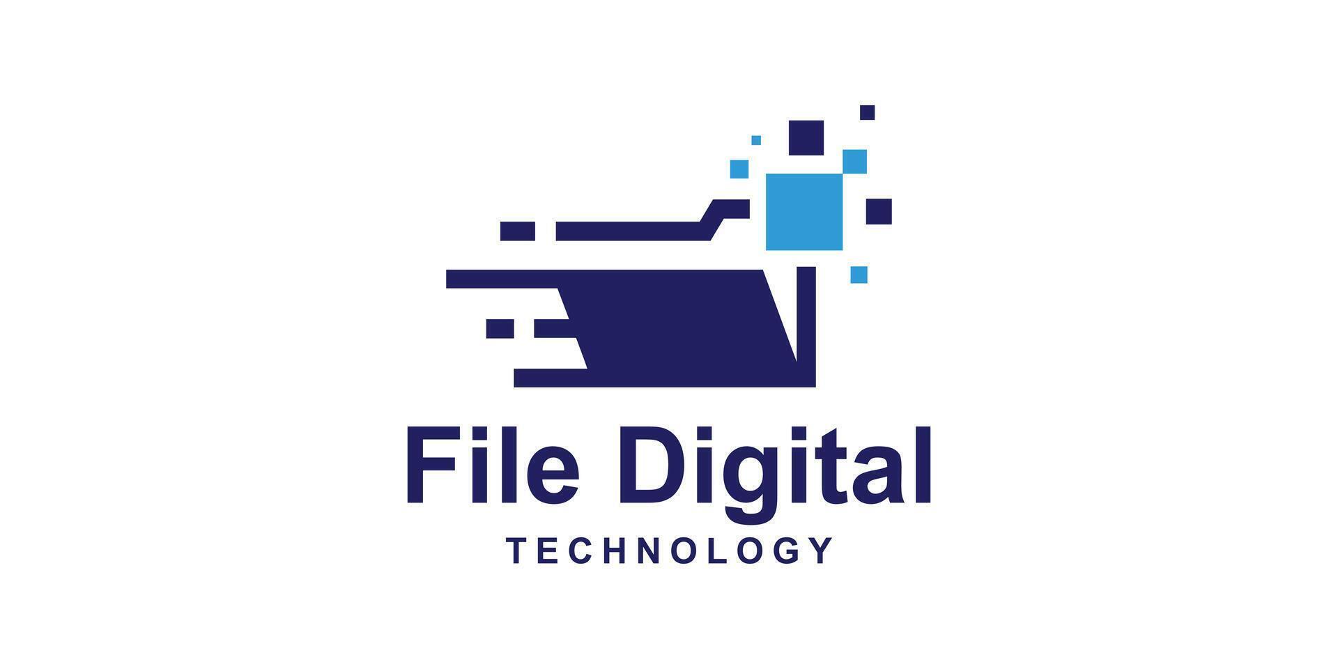 logo design document and pixel, symbol file technology modern, simple, icon, idea, creative. vector
