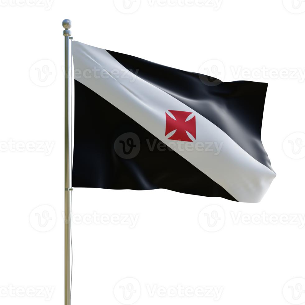 A black and white flag with a red cross on it png