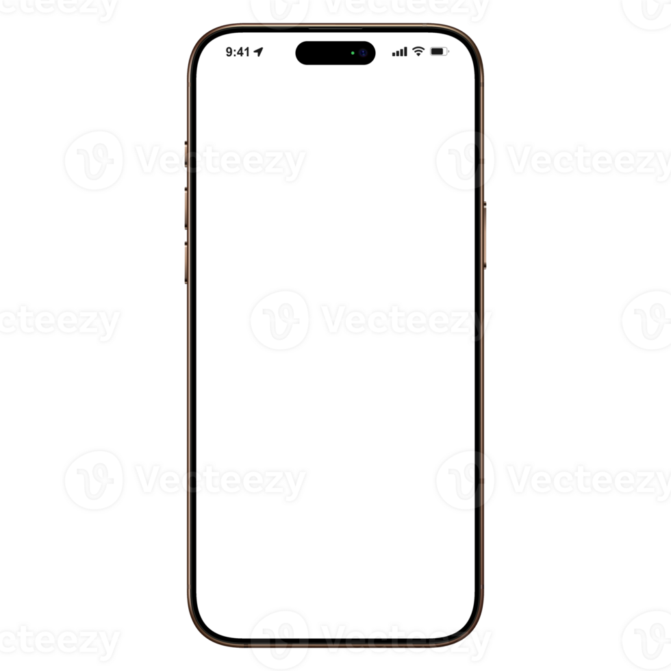 An cellphone with a transparent screen on a transparent background png