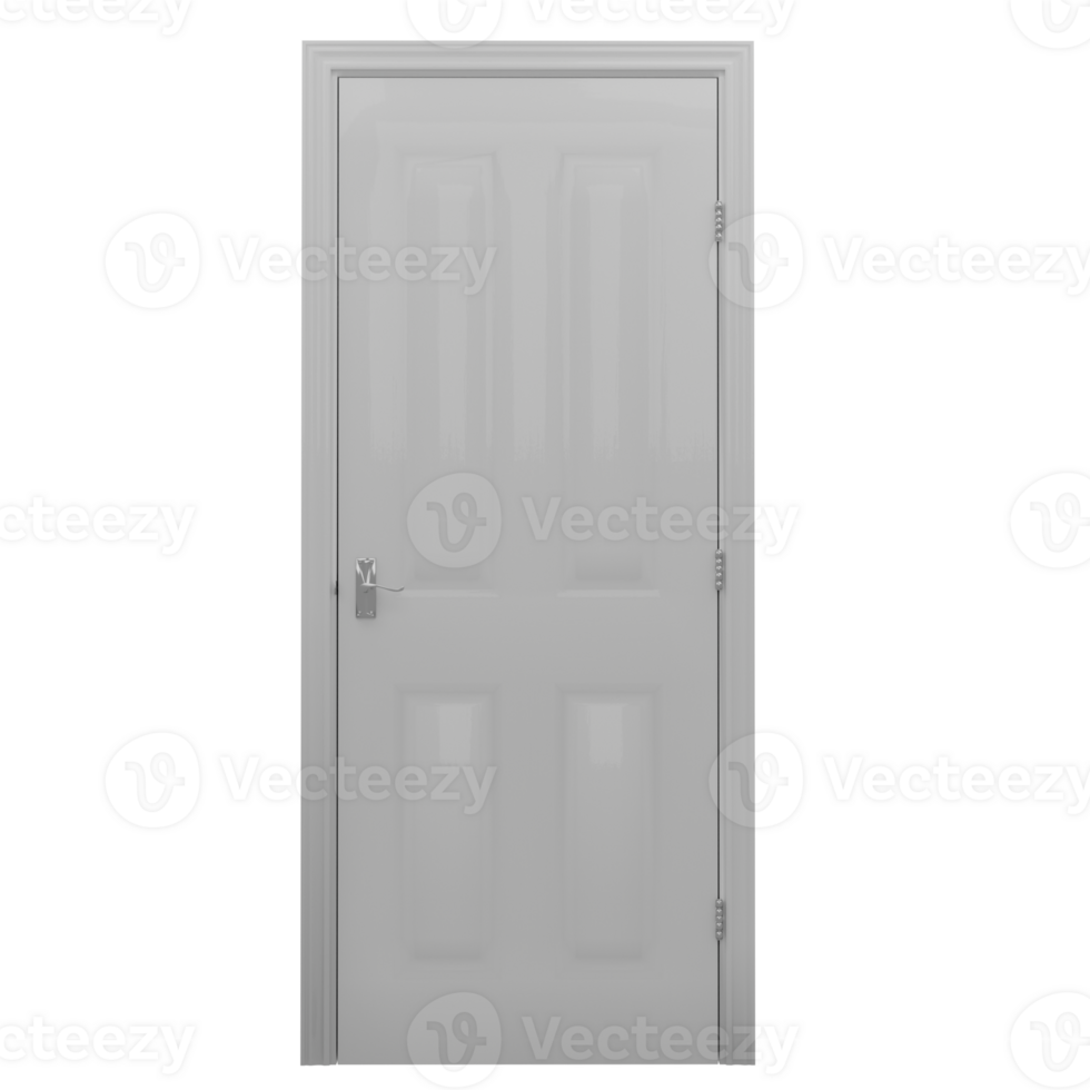 3d render white door with a black background png