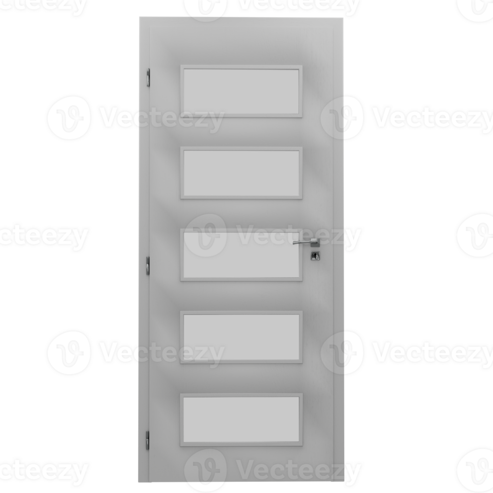 A door with four panels on a transparent background png