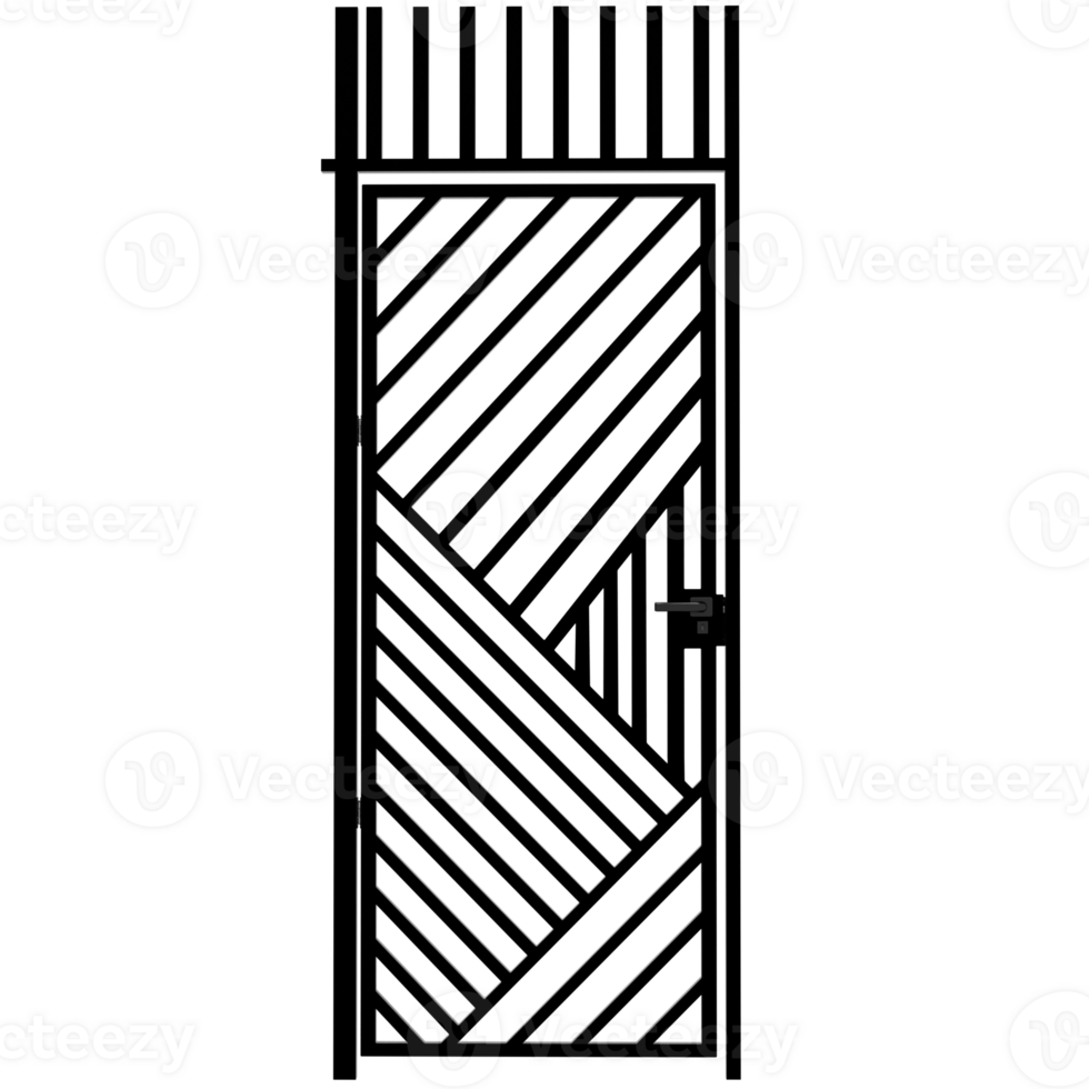 3d render metal gate with transparent background png