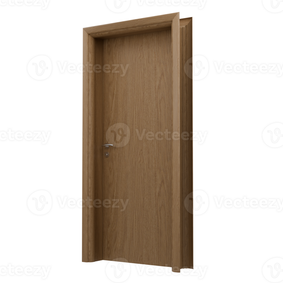 Wooden door with a transparent background png