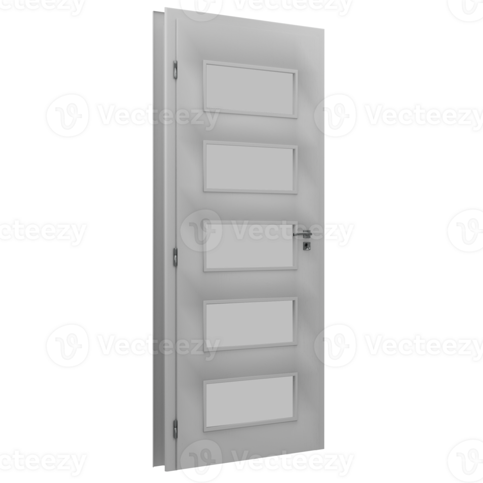 A white door with four panels on it png