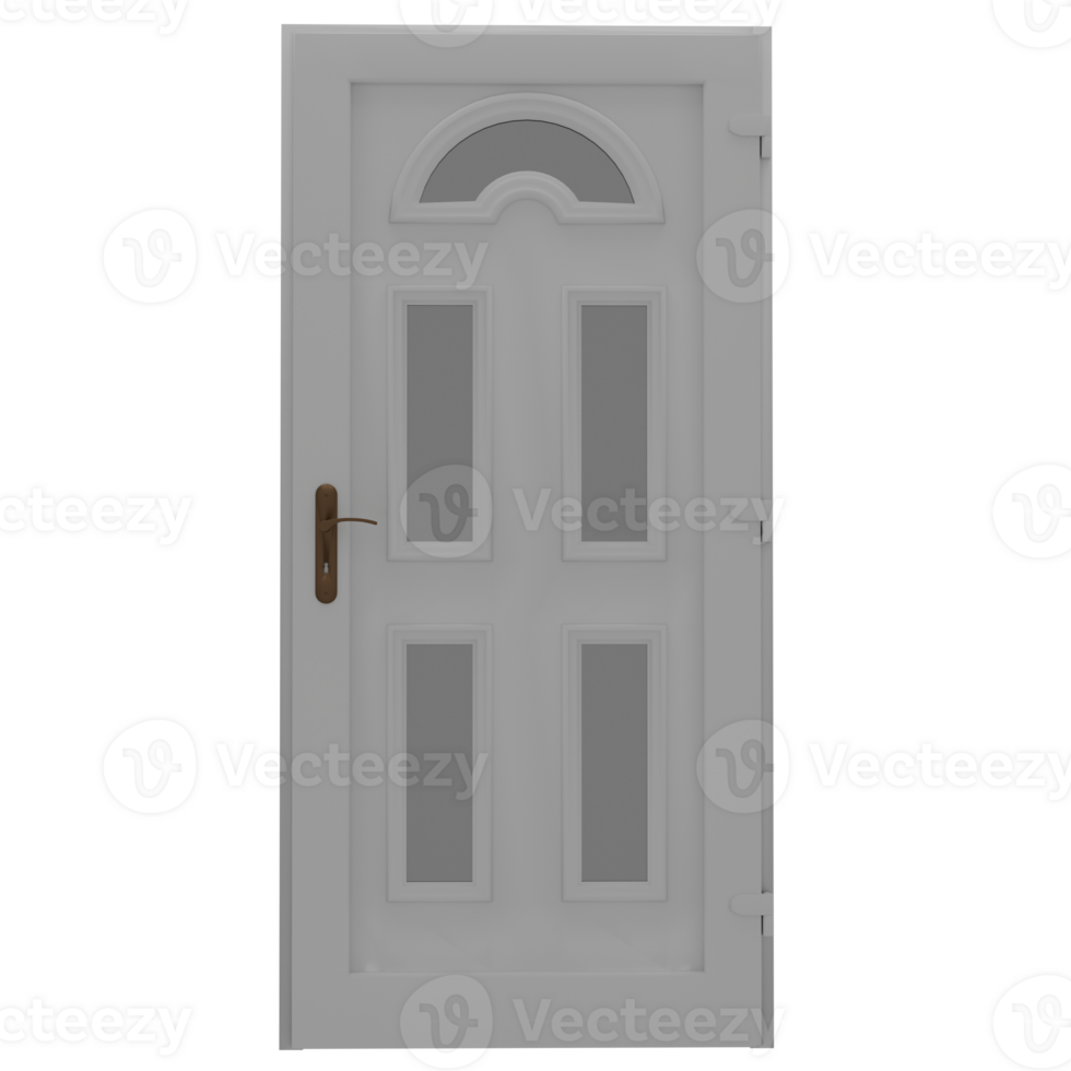 Render white door with a transparent background png