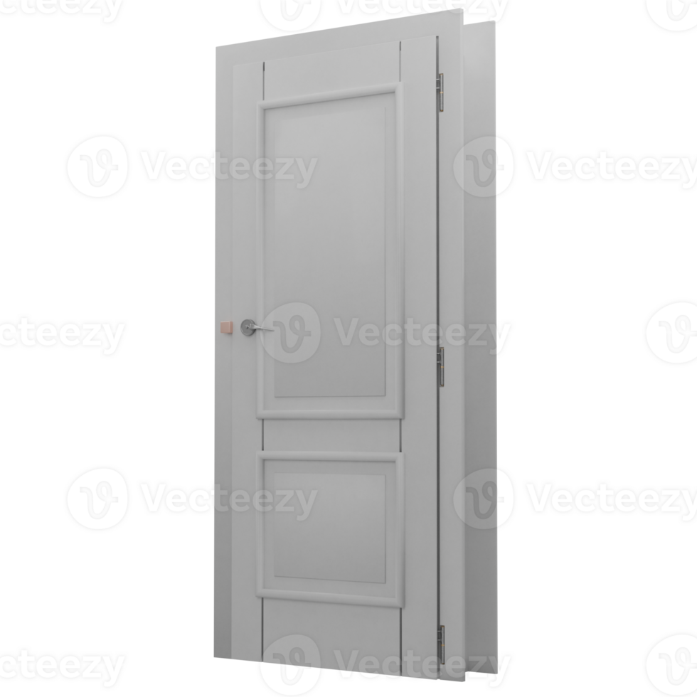 A white door with a glass panel on the side png