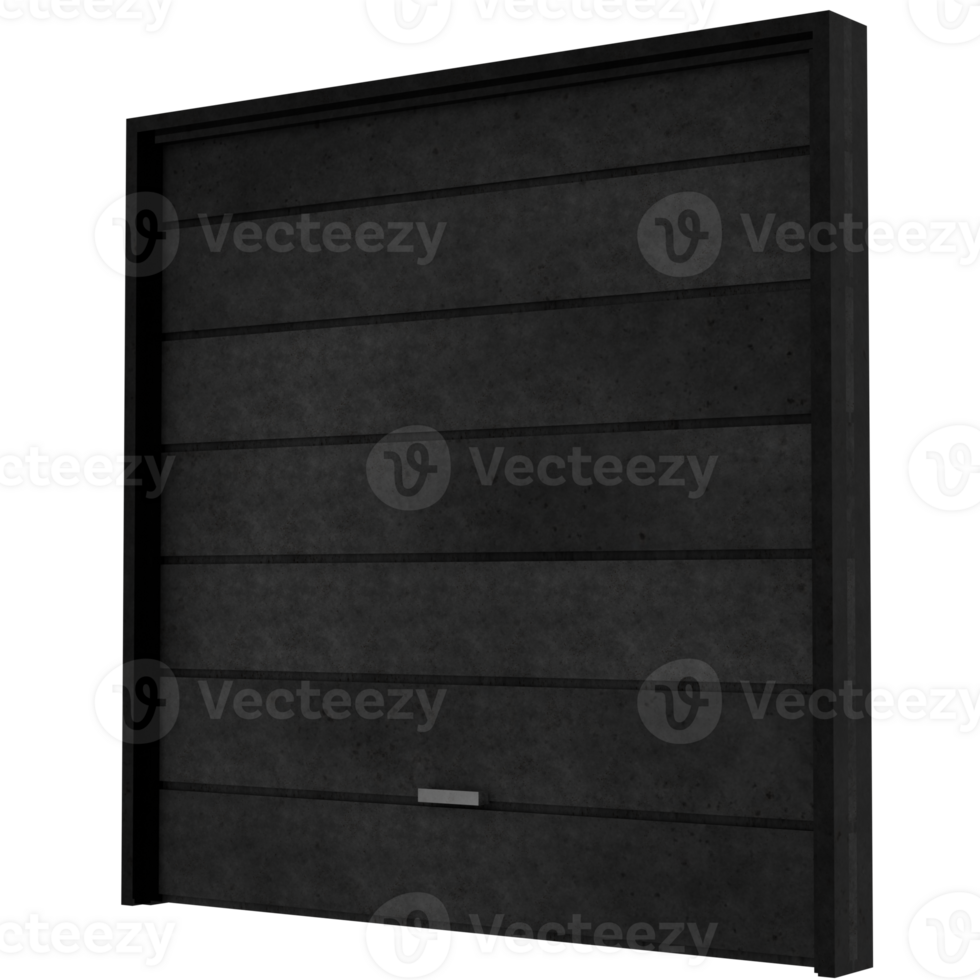 A black door with a black frame and a black door handle png