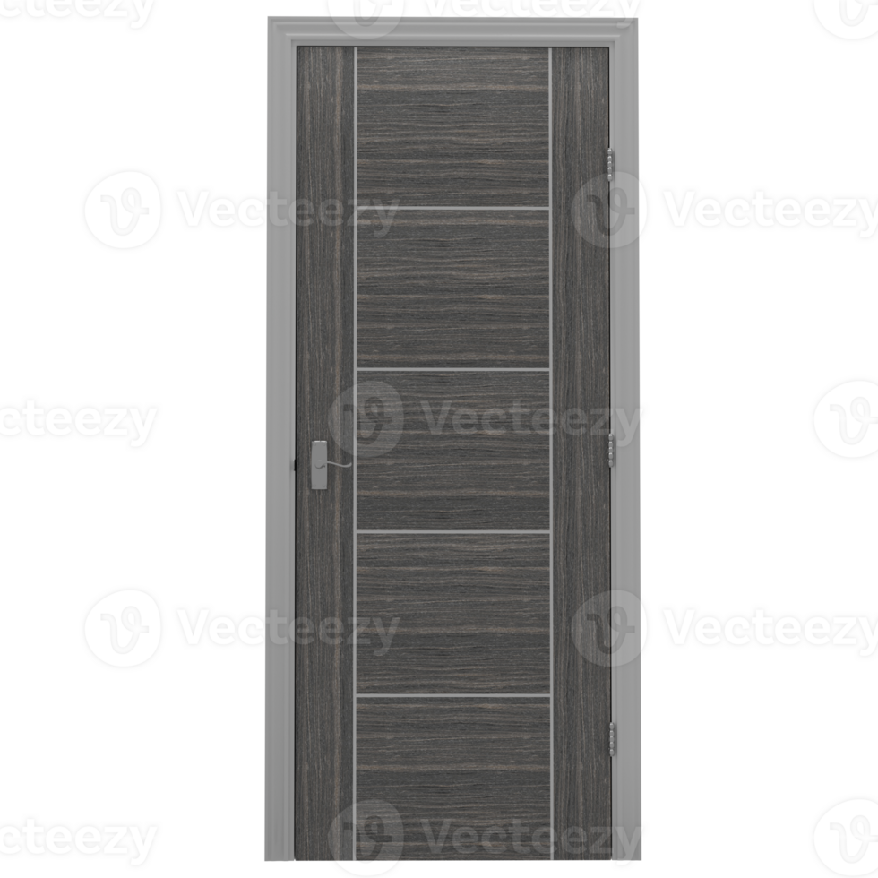 A door with a grey panel and a white handle png