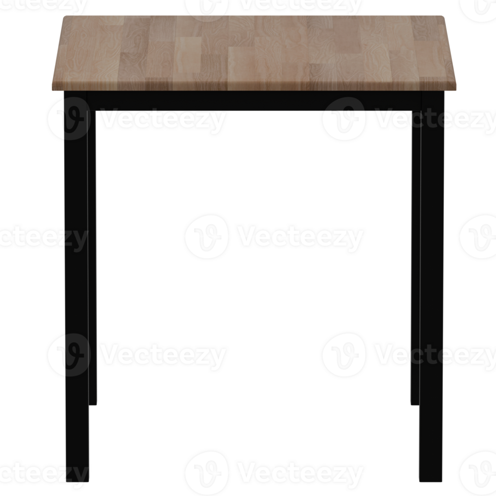 A table with a black base and a wooden top png