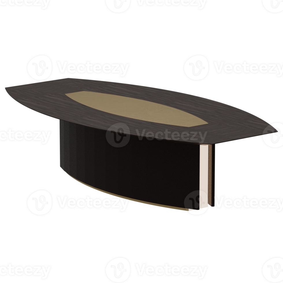 A black and gold table with a curved top png