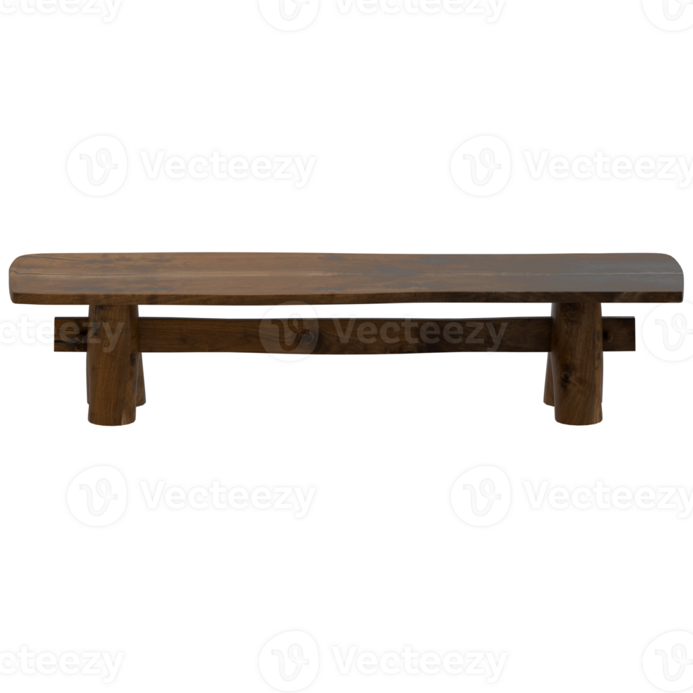 A bench made from wood with a black background png