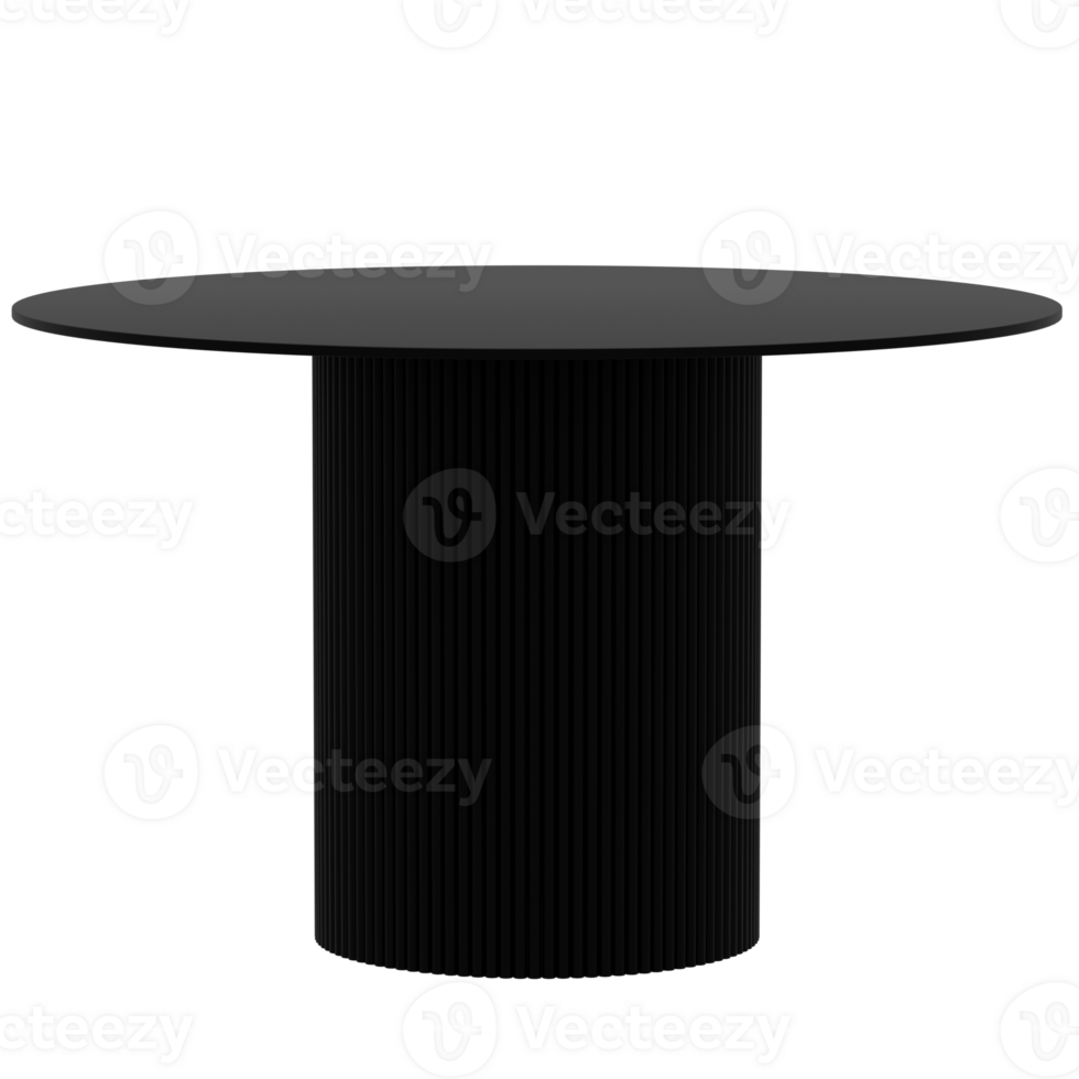 Render black table 3d with a circular top png
